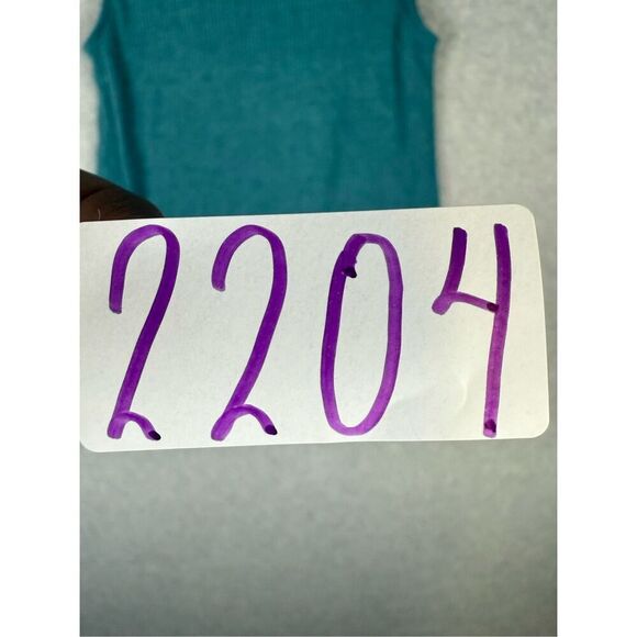 Anthropologie Vanessa Virginia Women Small Cowl Neck Sleeveless Top Green Ribbed - Picture 7 of 7